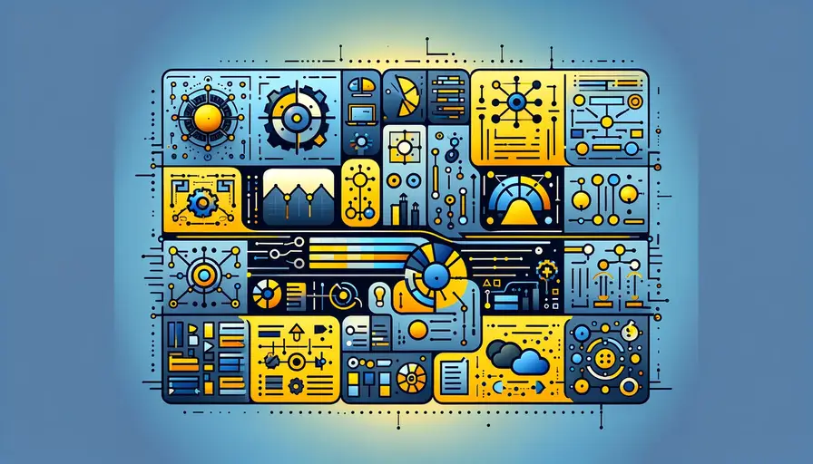 Blue and yellow-themed illustration of popular pre-trained machine learning models, featuring icons of various models and data flow charts.