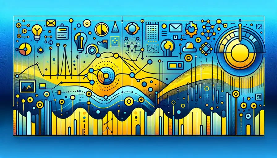 Blue and yellow-themed illustration of polynomial regression as a machine learning algorithm, featuring polynomial regression graphs and data points.