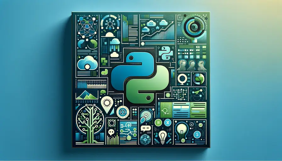 Blue and green-themed illustration of whether Python is the primary programming language for machine learning, featuring Python programming symbols, machine learning icons, and language comparison charts.