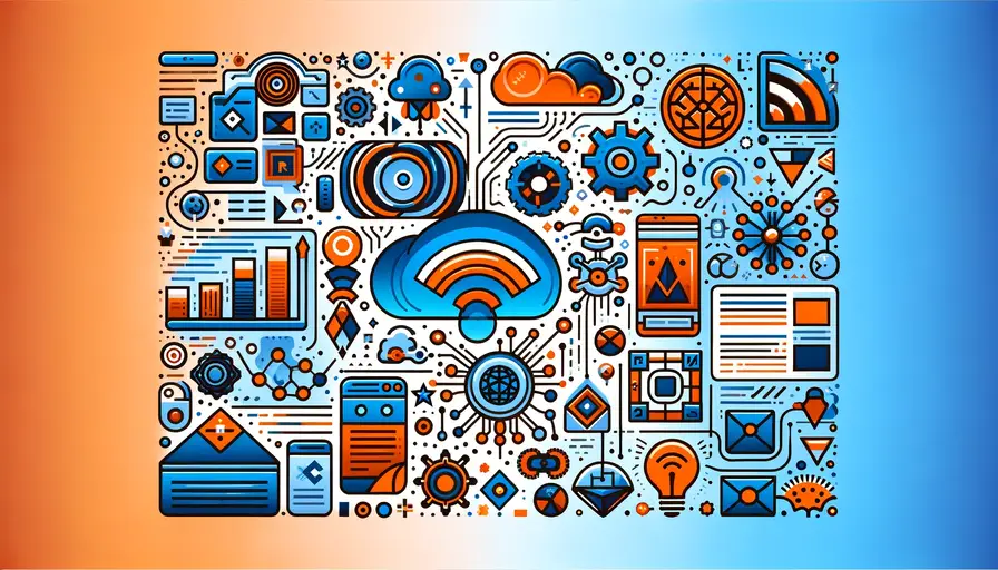 Blue and orange-themed illustration of top-rated RSS feeds for machine learning enthusiasts, featuring RSS feed icons and content flow charts.