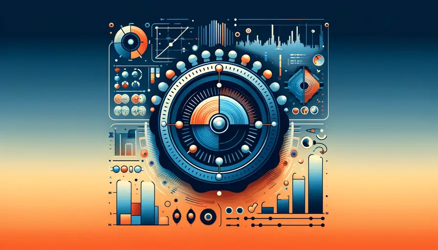 Blue and orange-themed illustration of fine-tuning for model optimization in machine learning, featuring tuning knobs and optimization charts.