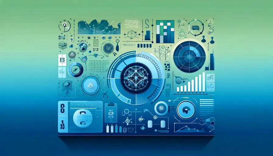 Blue and green-themed illustration of exploring machine learning algorithms for unknown class classification, featuring classification symbols and data analysis charts.