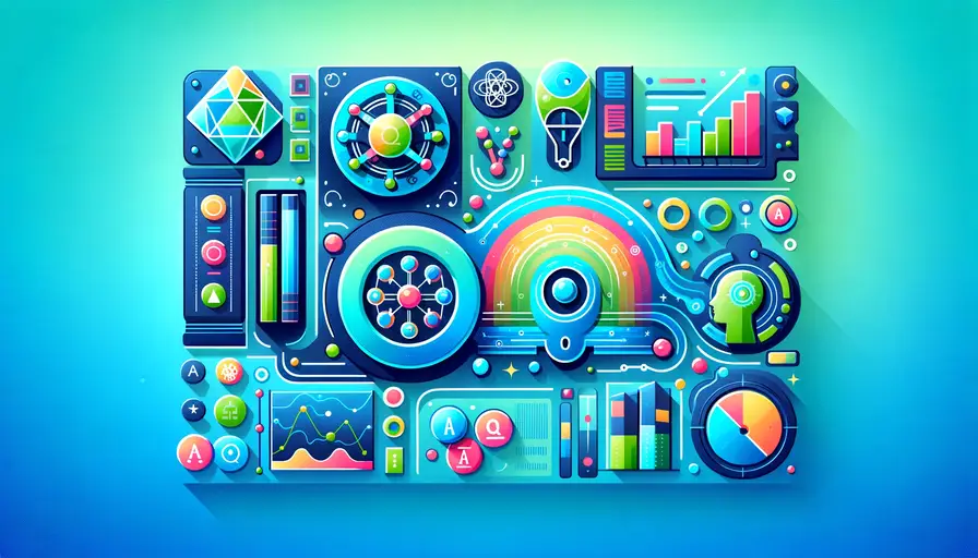 Bright blue and green-themed illustration of top free quantum machine learning tools for advanced data analysis, featuring quantum computing symbols, machine learning icons, and data analysis charts.