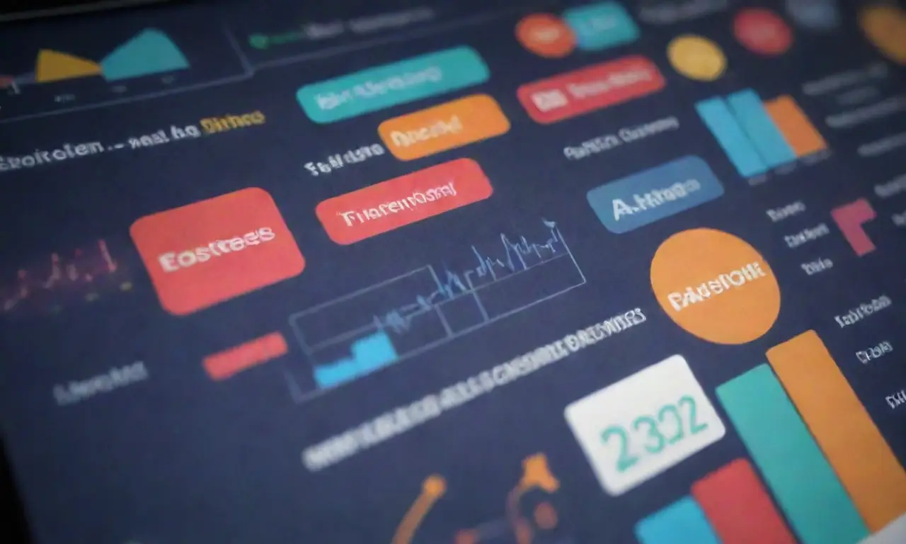 A dynamic wallpaper displays graphs, marketing teams, ads, brand logos, case studies, and machine learning illustrations